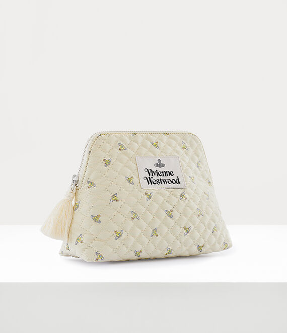 Vivienne Westwood Quilted Small Wash Bag in BEIGE MULTI